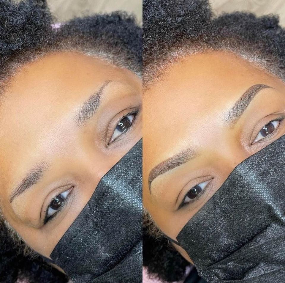 Ombre Powder Brows before and after